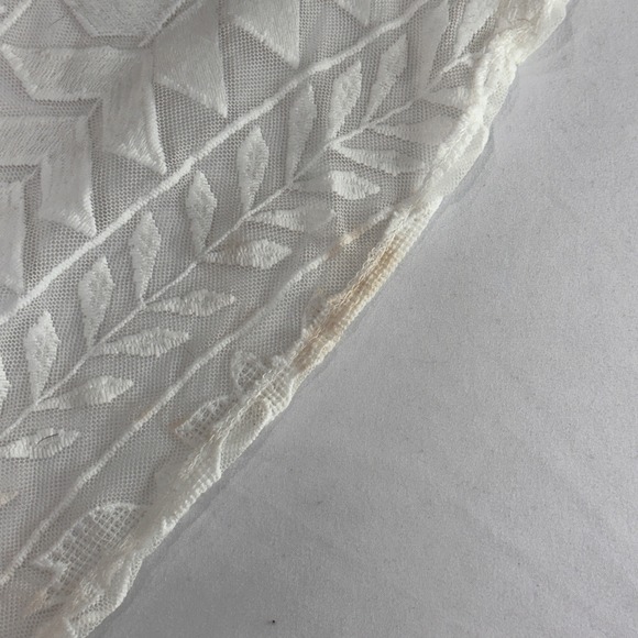 Angel Biba Lace High Low Mermaid Dress Women Size M White Tan Ruffle | Romantic - Picture 5 of 11